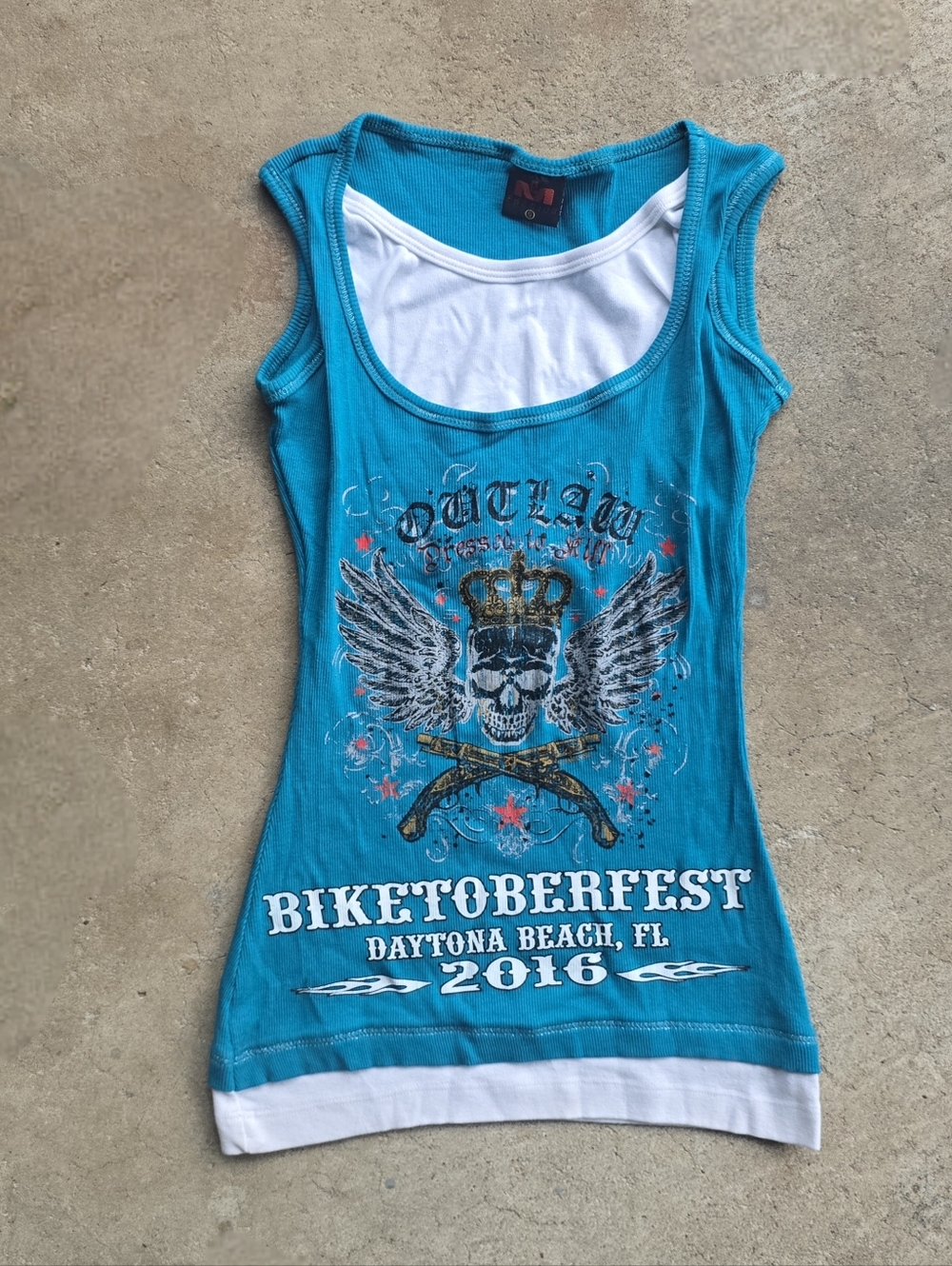 vtg y2k cyber grunge tattoo double tank top